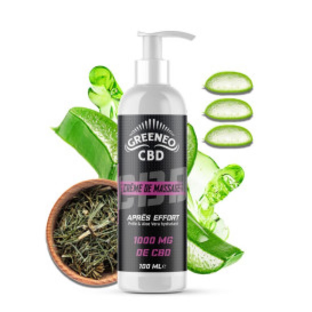COSMETIQUES CBD CREME Massage Active 1000mg Greeneo
