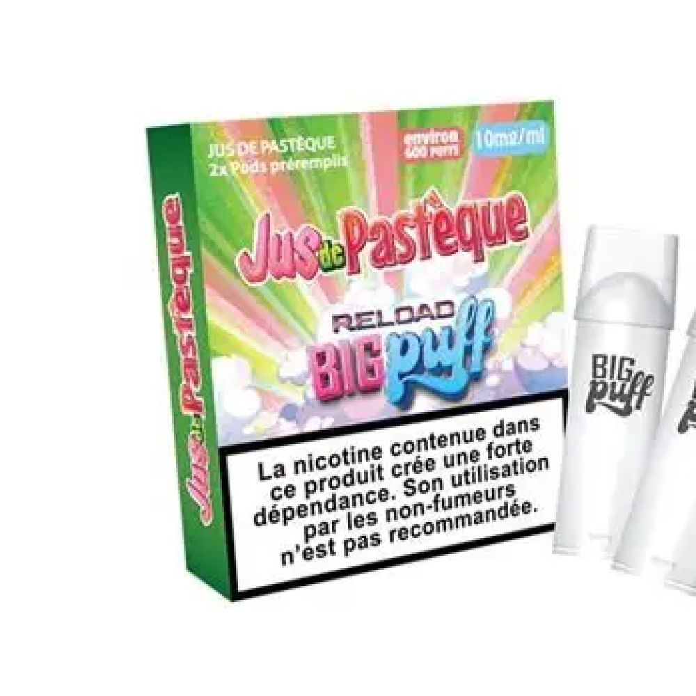 Pods Big Puff Reload Jus de PastÃ¨que 10mg, Pack de 2