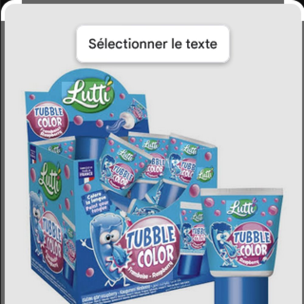 CHEWING GUM TUBBLE COLOR FRAMBOISE / LUTTI