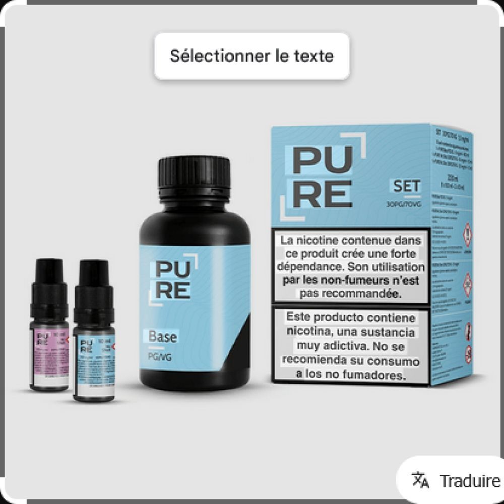 SET PURE BASE 30PG/70VG -500ML