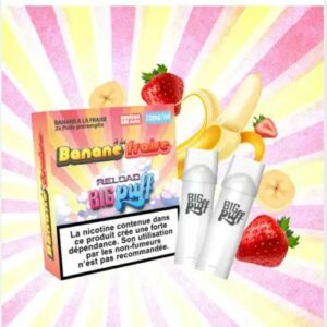 Pods Big Puff Reload Banane Ã  la fraise 20mg, Pack de 2