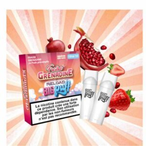 Pods Big Puff Reload Fraise Grenadine 20mg, Pack de 2