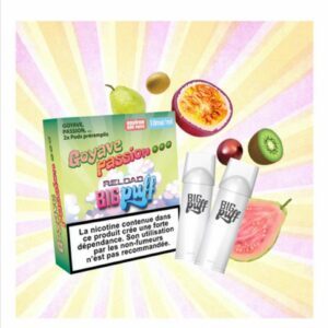 Pods Big Puff Reload Goyave, Passion, â€¦ 10mg, Pack de 2