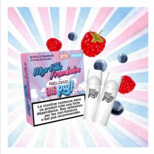 Pods Big Puff Reload Myrtille Framboise 20mg, Pack de 2