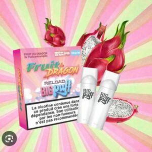 Pods Big Puff Reload Fruit du Dragon 10mg, Pack de 2