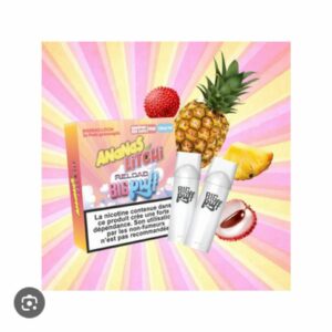 Pods Big Puff Reload Ananas Litchi 20mg, Pack de 2