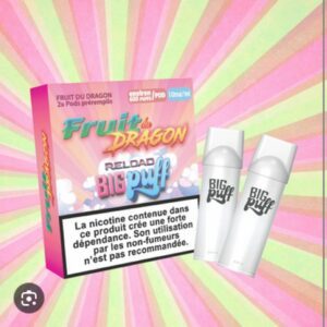 Pods Big Puff Reload Fruit du Dragon 20mg, Pack de 2